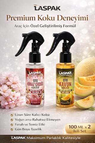 Premium 2 Li Oto Kokusu Seti Uzun Süre Kalıcı Doğal Esans Yoğun Aroma 100