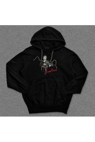 Scarface Yaralı Yüz Mafia Gun's Sweatshirt Unisex Kapüşonlu Hoodie 001