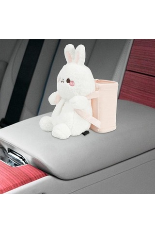 Pazly Ve Tavşan Suntek Mendil Kutusu - Ev, Araba, Çöp İçin 2'si 1 Arada Çok Renkli