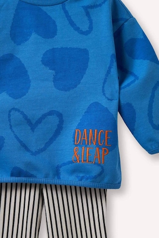 Defacto Kalpli Sweatshırt Çizili Alt 2li Takım Kız Bebek H1240a526smbe277 Mavi-be277