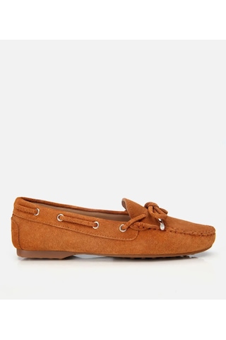 Hotiç Kadın Süet Deri Taba Bağcık Detaylı Günlük Loafer 01ayh306240a370 Taba