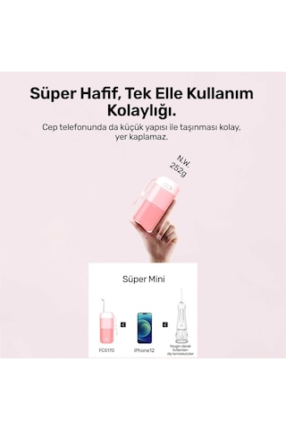 Npo Nicefeel Fc5170 Mini Taşınabilir,şarjlı, Diş Teli/protez Bakım Ve Profesyonel Ağız Duşu-pembe