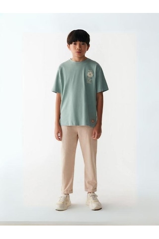 Nk Kids Erkek Çocuk Beli Lastikli Duble Paça Pantolon-13978-vizon Vizon