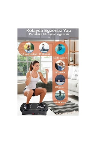 3d 5 Programlı Titreşimli Spor Kondisyon Fitness Egzersiz Aleti Vipration Plate - Gri