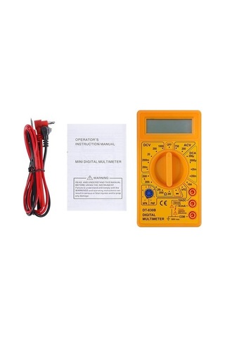 Agoodshop Sarı Lcd Dijital Multimetre Ac / Dc 750/1000 V Dijital Mini Voltmetre Multimetre