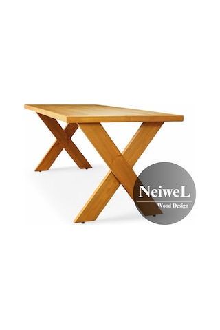 Neiwel Rane Doğal Ahşap Yemek Masası-70-120 Açık Ceviz