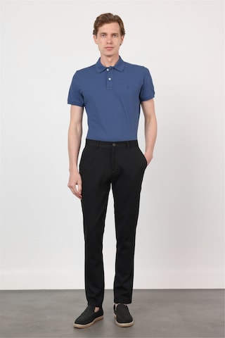 İmza Siyah Yan Cep Düz Paça Armürlü Slim Fit Pamuklu Chino Pantolon 1003260161