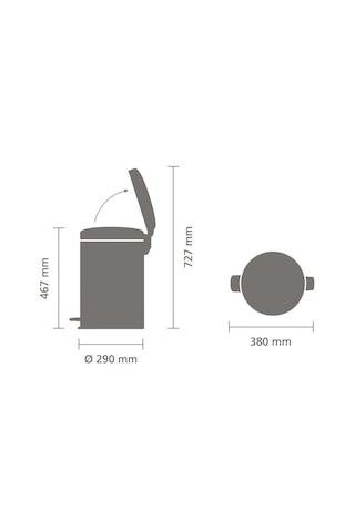 Brabantia Çöp Kutusu 20 Litre Newicon Pedallı Mat Steel 114021