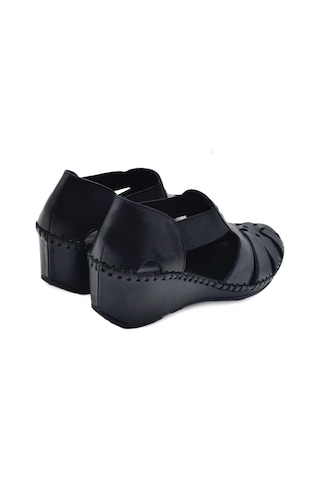 Kadın Comfort Deri Sandalet Siyah 18793056 Yetişkin