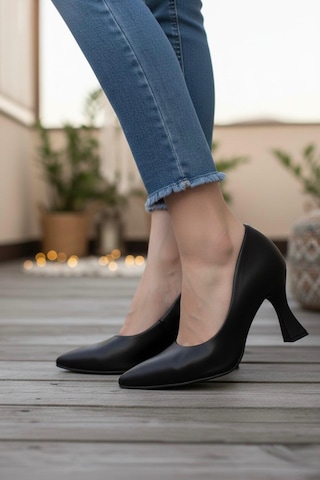 Marina Rosse Kadın Bena Topuklu Ayakkabı Şampanya Stiletto Siyah