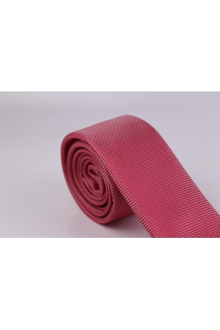 Demfashion Özel Desenli Kravat Mendil Seti - Kırmızı (533049125) Kırmızı