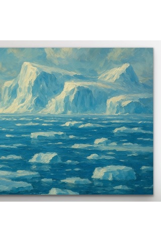 Yalnız Kutup Ayısı Kanvas Tablo 60x120cm Çok Renkli