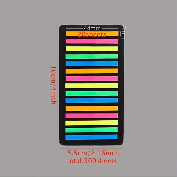 Wangxi 3 Adet 900 Yaprak Ultra İnce Pet Şeffaf Yapışkanlı Not Kitap Ayracı