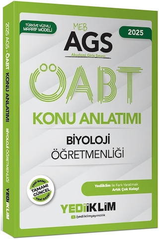 Yediiklim Yayınları 2025 Meb Ags Öabt Biyoloji Öğretmenliği Konu Anlatımı