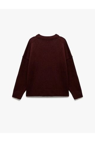 Koton Bisiklet Yaka Triko Kadın Oversize Kazak 6wak90177ht Bordo