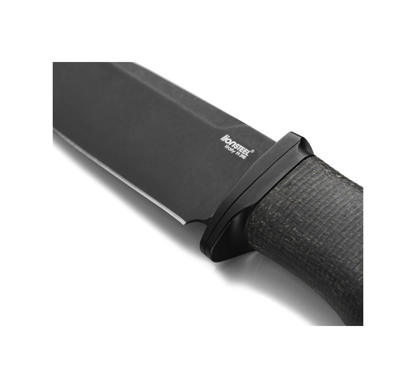 Lionsteel Acha Black Burlap Black Blade Mikarta Bıçak Siyah