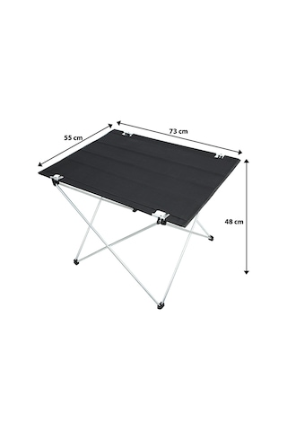 Katlanabilir Kumaş Kamp Ve Piknik Masası - Siyah - Geniş Model - Siyah