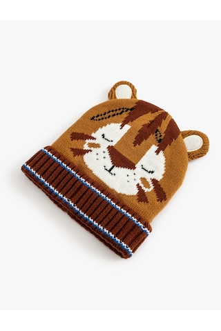 Koton Kaplanlı Bere Kulak Aplike Detaylı Multıcolor 5wkb50019aa Mavi