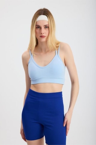 Sırt Çapraz Askılı Crop Bluz - S504567 Mavi