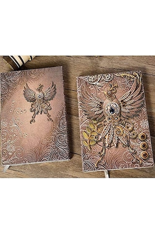 Deri Defter 3D Kabartmalı Adam-Gümüş