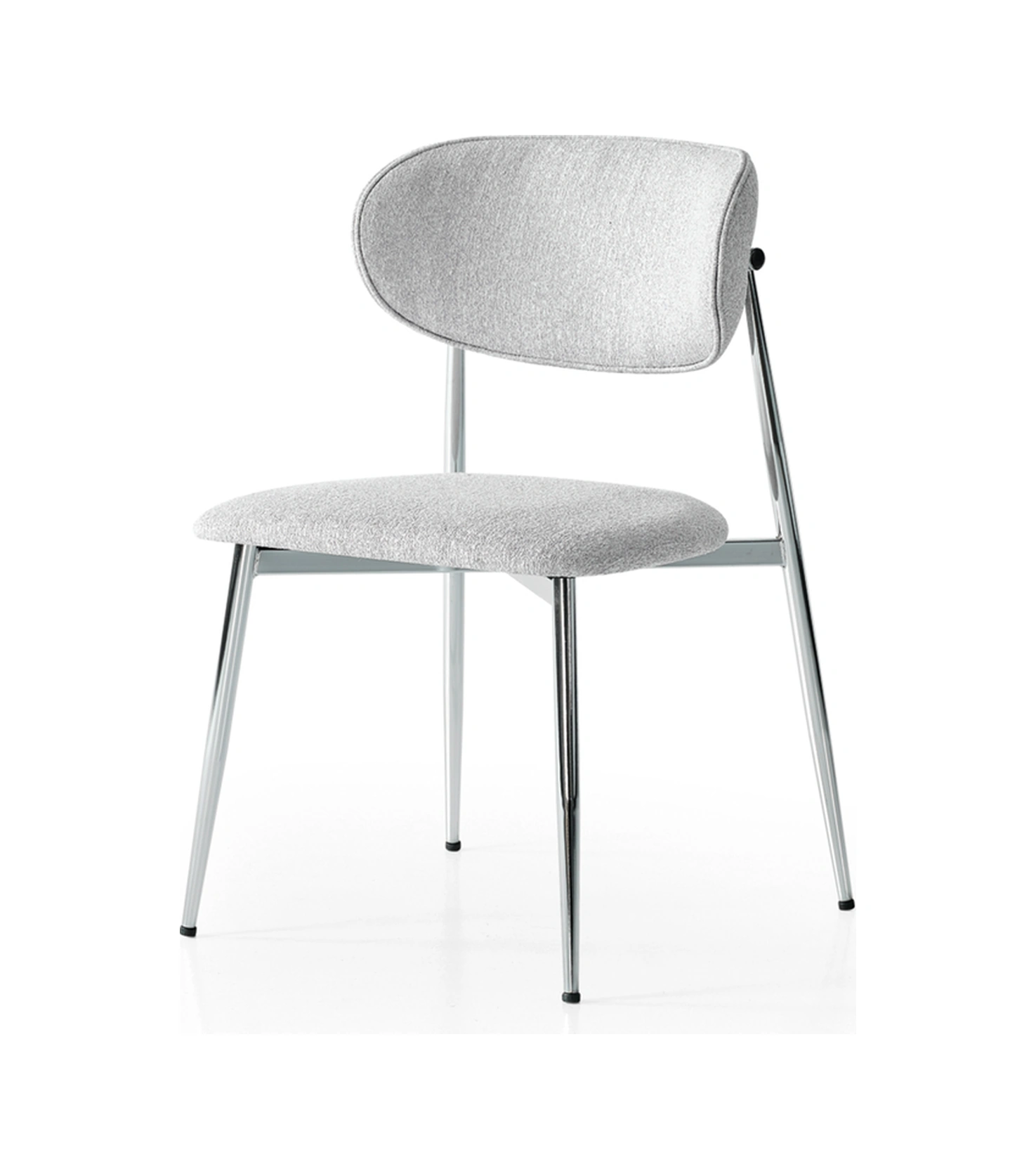 Dengema Laila S80 Sandalye Gri Kumaş, Krom Metal Ayak Gri - Krom Ayak