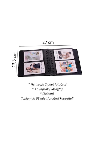 Instax Spiralli Polakart Fotoğraf Albümü, 6x9cm, 68 Fotoğraf Kapasitesi Sarı