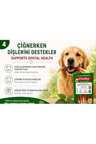 Freshy Rabbit Ear Whit Duck Ördek Eti Kaplı Tavşan Kulağı 100 Gr 8'li