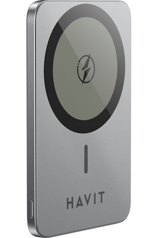 Havit Pb5249 Magsafe 15w 3000mah Ultra İnce 5.8mm Alüminyum Powerbank Gri