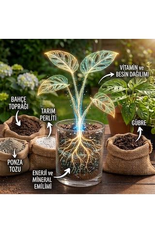 5 Litre Bitki Toprağı Saksı Toprağı Bahçe Toprağı Tarım Perliti Ponza Tozu Ve Gübre Katkılı Yetiştirme Toprağı