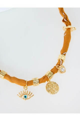 Jimmy Key Jimmy Key Kahverengi Göz Figürlü Etnik Kolye 6sw425500800