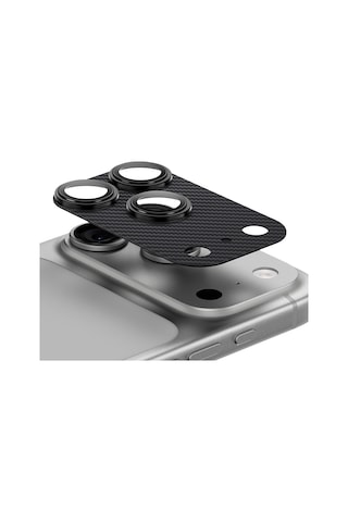 Apple Uyumlu   iPhone 17 Pro Max Benks Armorwarrior Serisi 600d Kevlar Kamera Lens Koruyucu Siyah