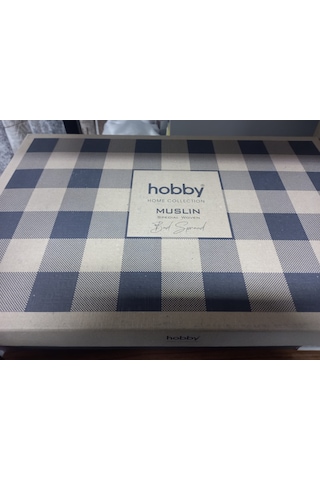 Hobby Müslin Yatak Örtüsü Takımı 240 X 260 Cm 2 Adet Yastık Kılıfı 50 X 70 Cm Antrasit