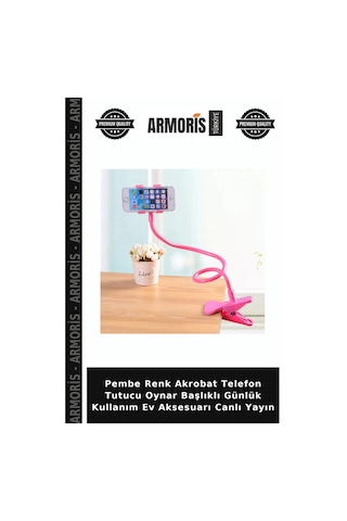 Pembe Renk Akrobat Telefon Tutucu Oynar Başlıklı Günlük Kullanım Ev Aksesuarı Canlı Yayın