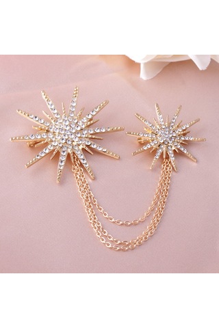 Vintage Mücevher Toka Pimi Broşlar Kristal Kar Tanesi Rhinestone Broşlar Elbise Ziyafet Silver