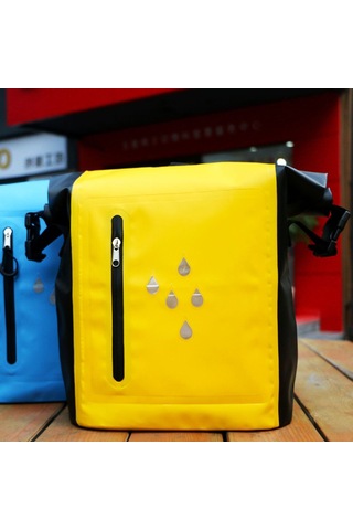 Yunboo Kamp Ve Geziler İçin Dayanıklı Pvc Su Geçirmez Sırt Çantası, 20-25l, Mavi, Reflektif Şeritli Çok Renkli