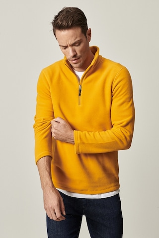 AC&Co / Altınyıldız Classics Anti-Pilling Tüylenme Yapmayan Bato Yaka Erkek Polar Sweatshirt 4A5221100016SARXXL Sarı