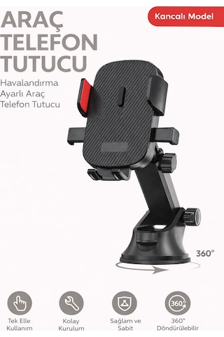 Mega Oto Market Teleskopik Araç İçi Telefon Tutucu Otomatik Kilitli Torpido Üstü Ve Gösterge Paneli Oto Telefon Standı