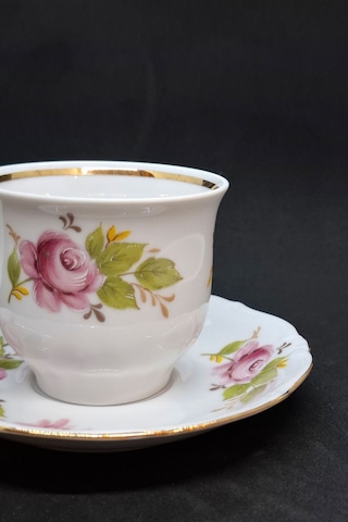 Winterling Kirchenlamitz Vintage Duble Kahve Fincanı 2 Parça 180 Ml Pembe-yeşil