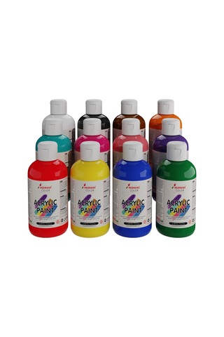 Tüm Renkler Akrilik Boya 12'li Set 12x250 Gr Renkli