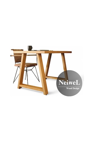 Neiwel Mies Doğal Ahşap Çalışma Ve Ofis Masası-70cm-180cm Açık Ceviz