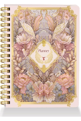 Spiralli Sert Kapak Süresiz Ajanda Planner A5 Pembe