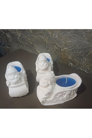El Yapımı Noel Baba Kızağı Mumluk .