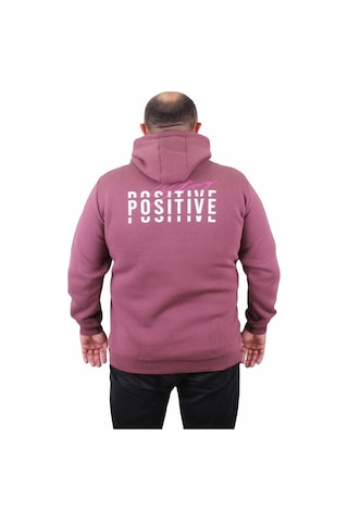 Moc Grande Mocgrande Erkek Büyük Beden Kapuşonlu Sweat Positive 23211 Eflatun