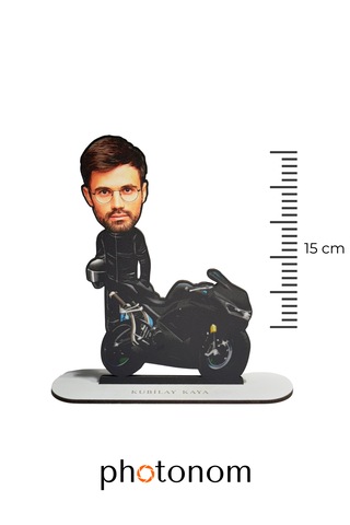 Kişiye Özel Motorcu Mdf Karikatür Figür