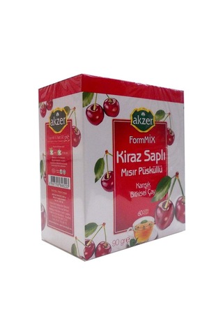 Akzer Formmix Kiraz Saplı Mısır Püsküllü Karışık Bitkisel Süzen Poşet Çay 60 x 1.5 G