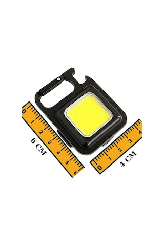 4 Adet Led Anahtarlıklı Metal Kasa El Feneri Cep Boy Cob 800mah Siyah