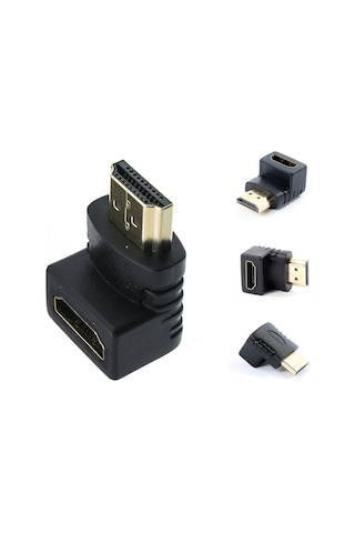 Koodmax Hdmı Dirsek 90 Adaptörü Hdmı Erkek Dişi - Hdmı L Çevirici Uzatma