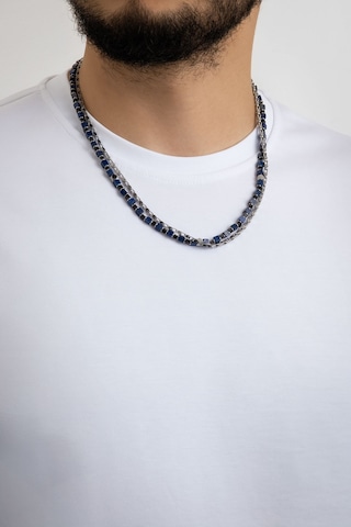 So Chic Lapis Taşlı 55 Cm Çelik Çoklu Erkek Kolye Lacivert