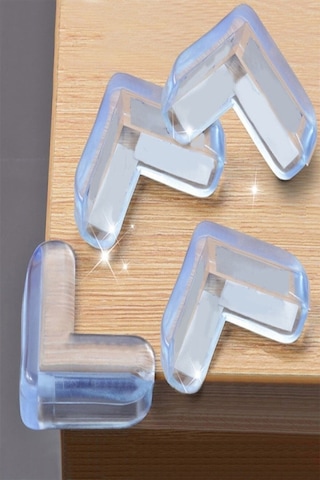 Büro Ev Bebek Güvenliği İçin 8adet Silikon Masa Sehpa Köşe Koruyucu Aparat Seti Gri