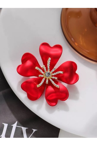 Bijoubijou Broş Çiçek 253368973 Kırmızı